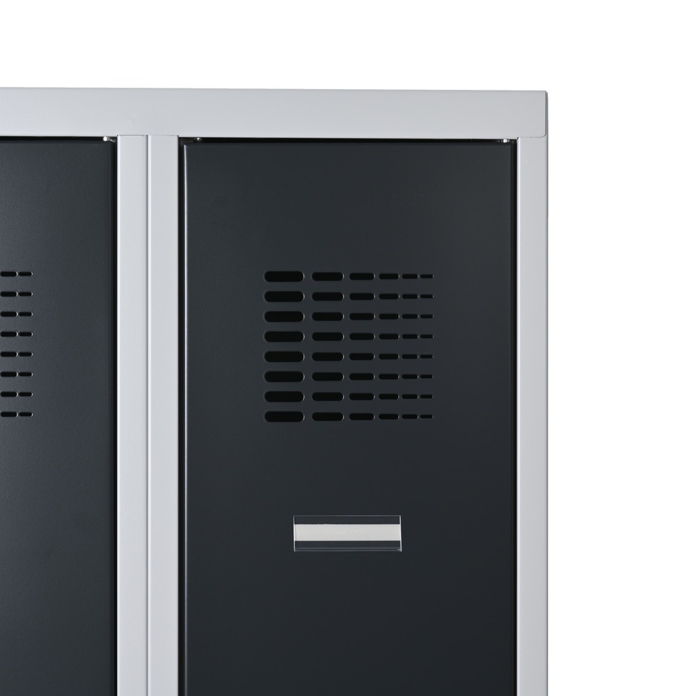 Immagine del prodotto n. 6: Armadietto doppio Steinbock®, a pavimento, 3 scomparti, divisorio centrale, serratura a cilindro, AxLxP 1.800 x 1200 x 500 mm, grigio chiaro/grigio antracite
