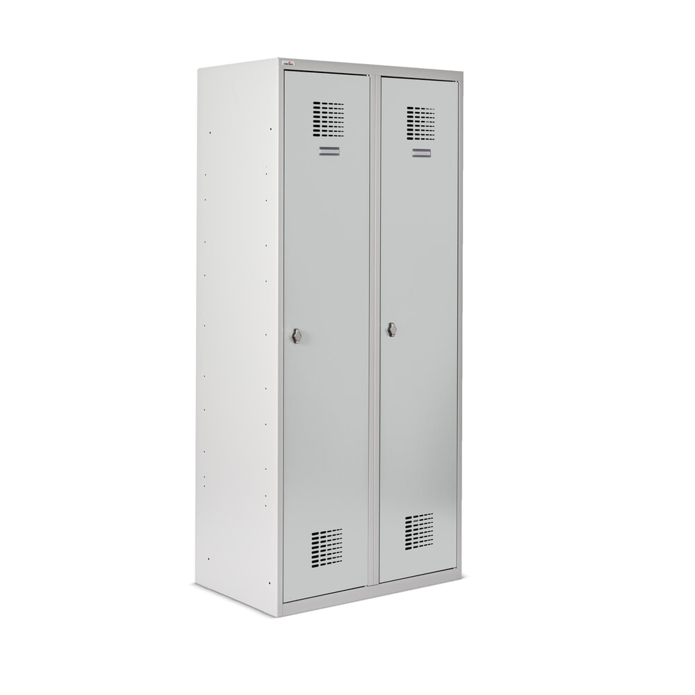 Immagine del prodotto n. 7: Armadietto Steinbock® con base, 2 scomparti, divisorio centrale, chiusura a chiavistello, AxLxP 1.800 x 800 x 500 mm, grigio chiaro/grigio antracite