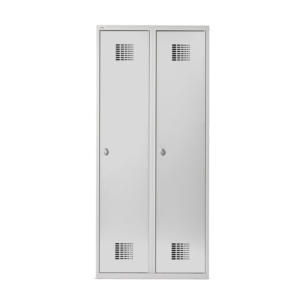Immagine del prodotto n. 8: Armadietto Steinbock® con base, 2 scomparti, divisorio centrale, chiusura a chiavistello, AxLxP 1.800 x 800 x 500 mm, grigio chiaro/grigio antracite