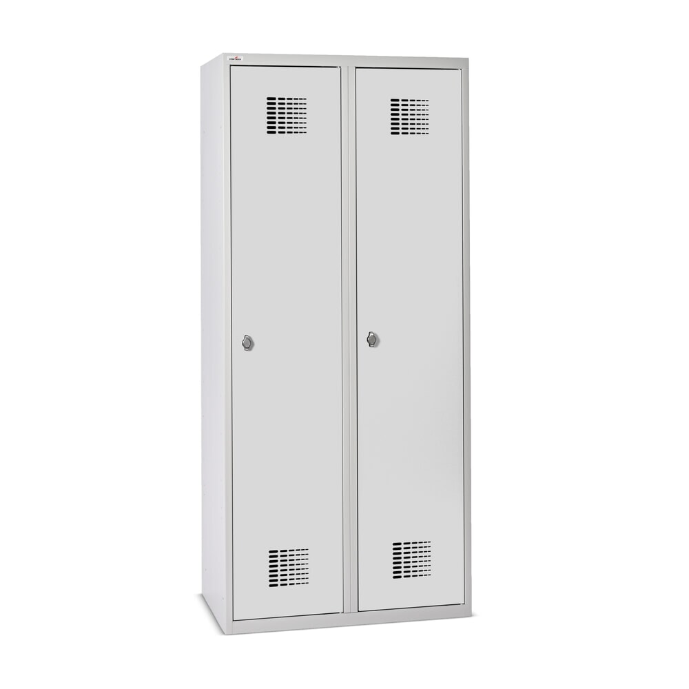 Immagine del prodotto: Armadietto Steinbock® con base, 2 scomparti, divisorio centrale, chiusura a chiavistello, AxLxP 1.800 x 800 x 500 mm, grigio chiaro/grigio antracite