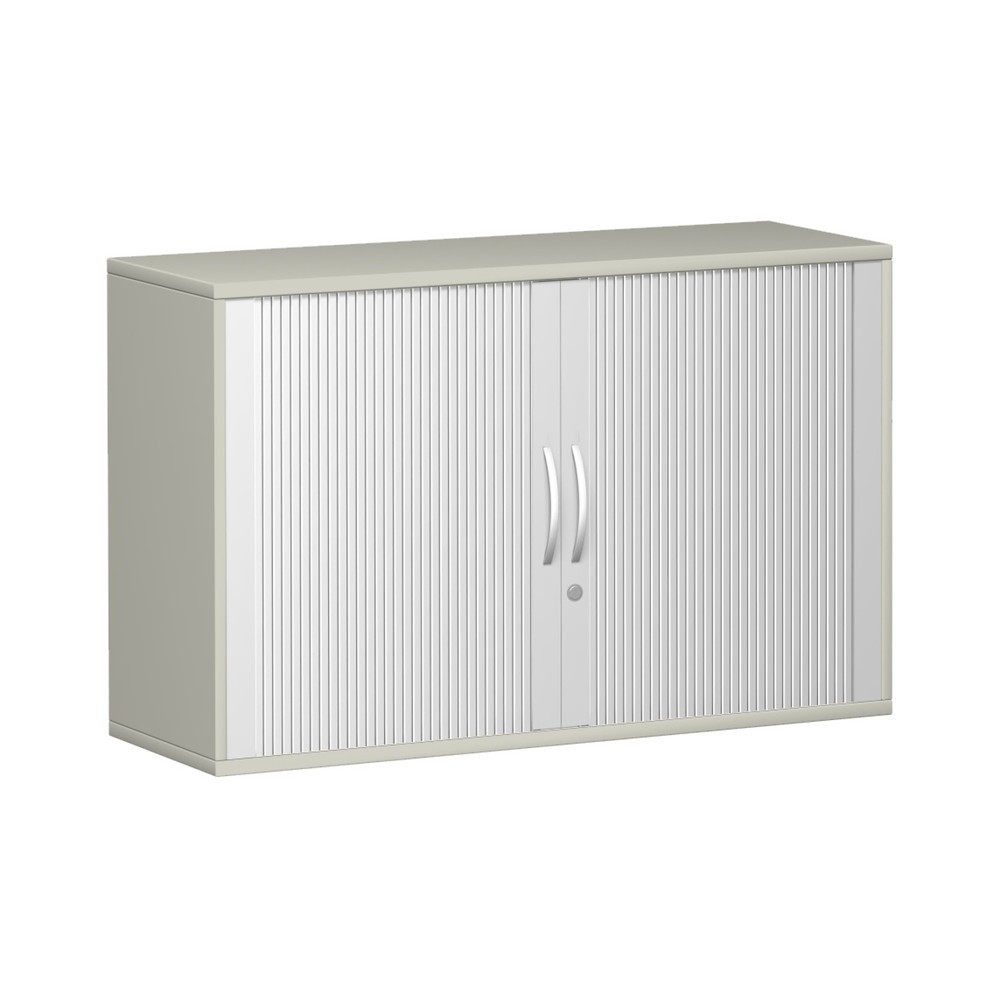 Immagine del prodotto: Armadio a serranda Profi, 2 ripiani per registratori, larghezza 1.200 mm, grigio chiaro