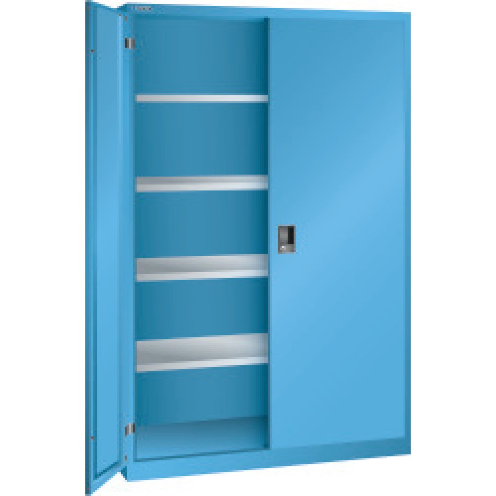 Immagine del prodotto: Armadio ad ante battenti con 4 ripiani zincati, HxLxP 1.950 x 1.250 x 500 mm, Blu luce, Blu luce