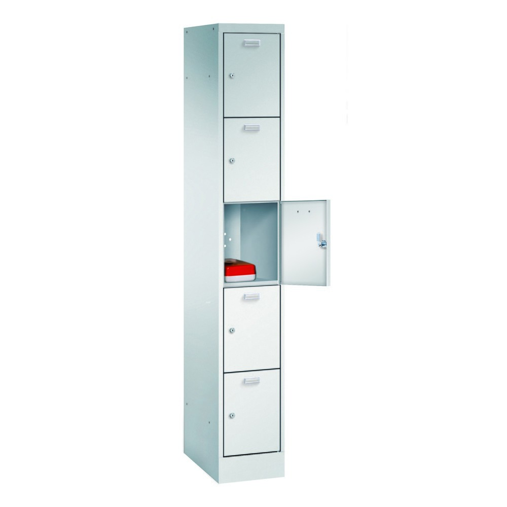 Immagine del prodotto: Armadio ad ante PAVOY, 5 scomparti, serratura a cilindro, HxLxP 1.950 x 300 x 500 mm, larghezza scomparti 300 mm