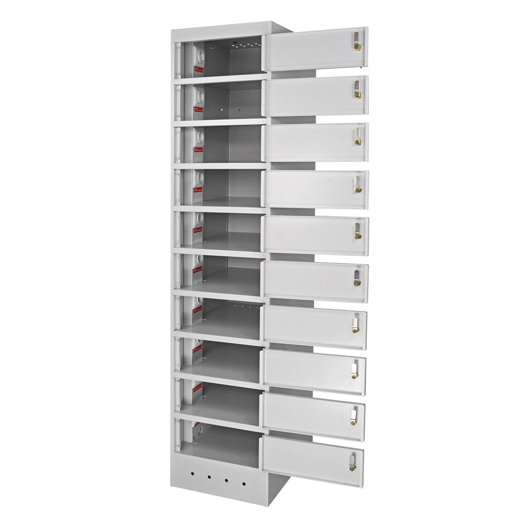 Immagine del prodotto n. 3: Armadio ad ante per laptop, HxLxP 1.800 x 400 x 500 mm, 10 scomparti incl. alimentatore