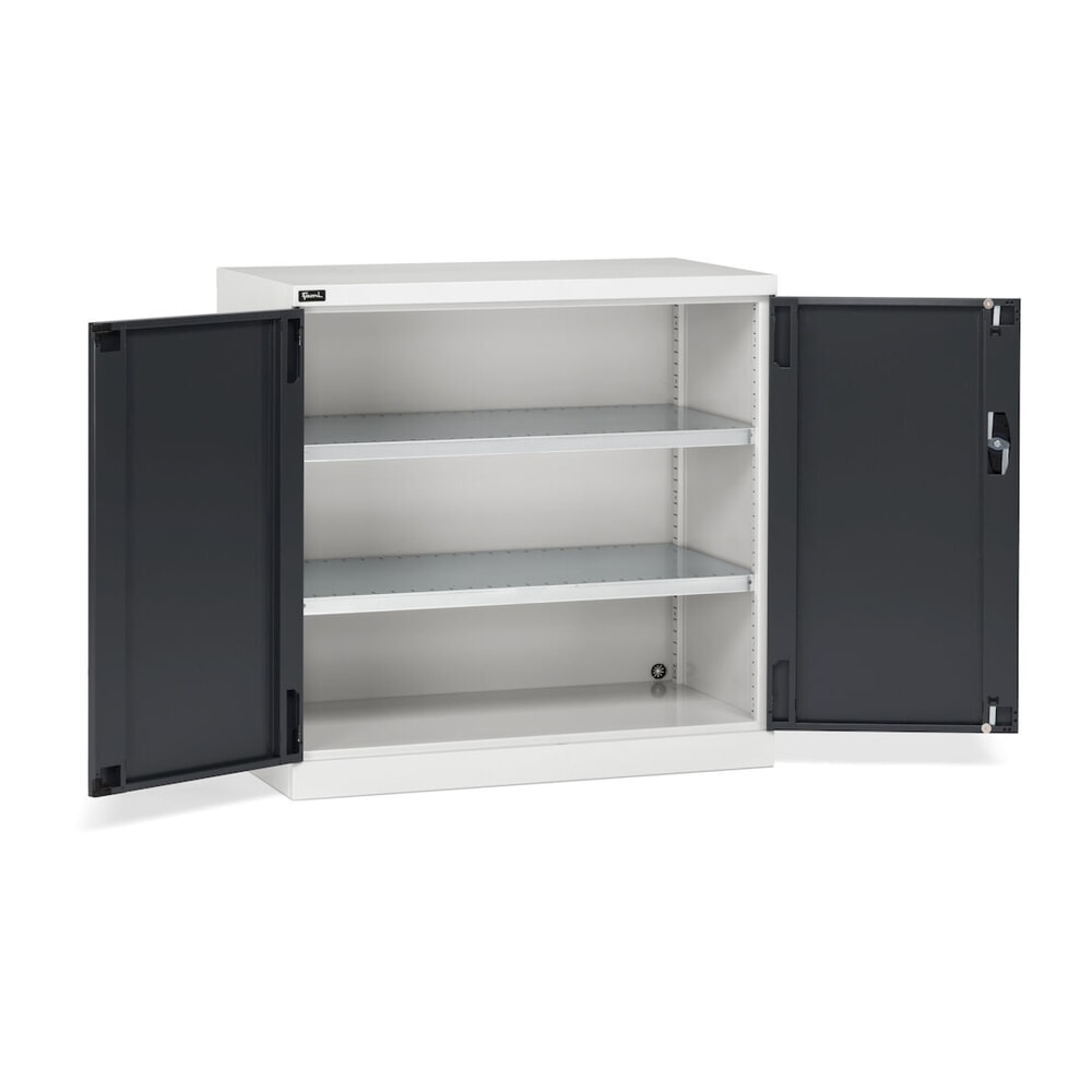 Immagine del prodotto n. 3: Armadio con ante a battente Fami PERFOM, 2 ripiani, AxLxP 1.000 x 1.023 x 555 mm, grigio chiaro, antracite