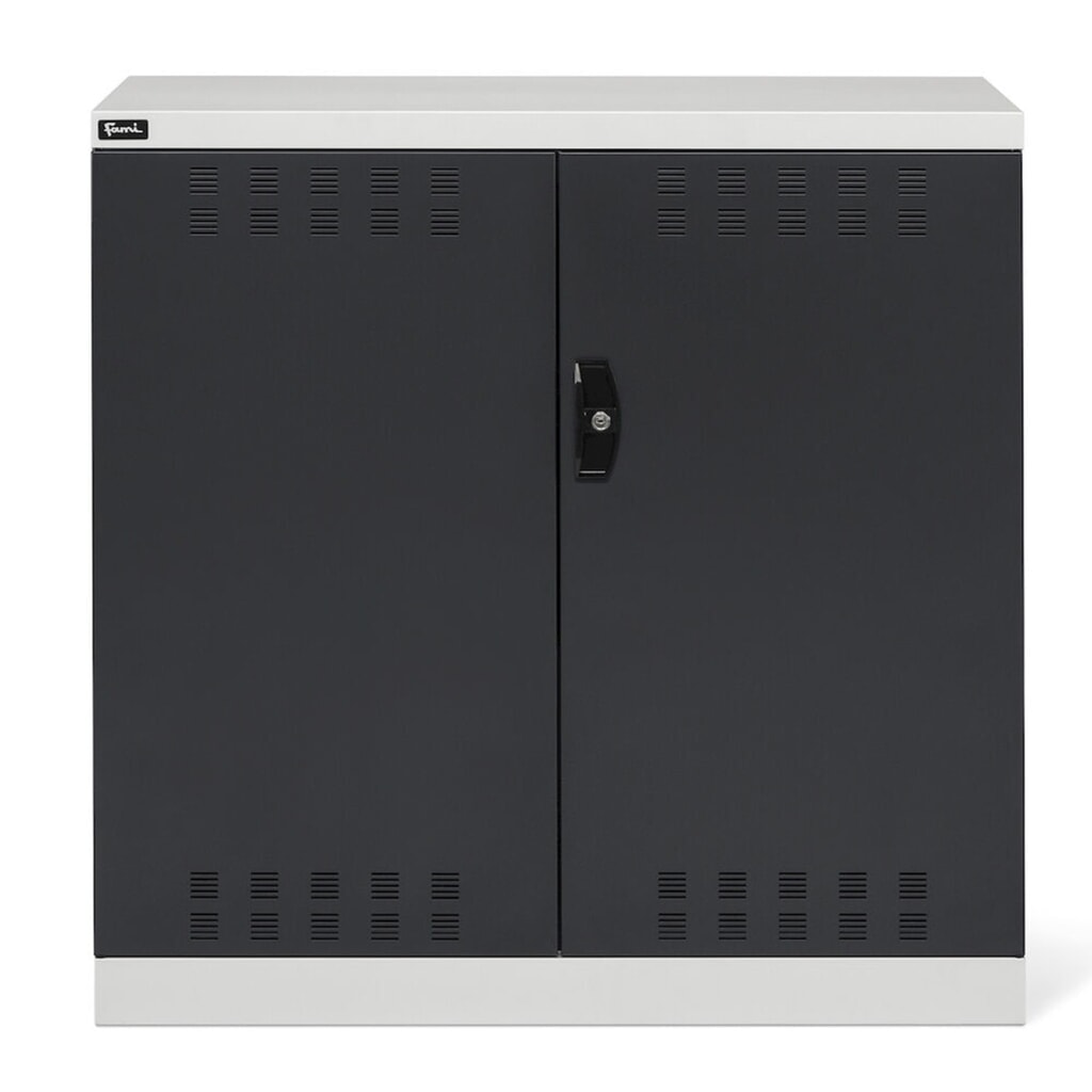 Immagine del prodotto n. 2: Armadio con ante a battente Fami PERFOM, 2 ripiani, ante a battente forate, AxLxP 1.000 x 1.023 x 555 mm, grigio chiaro, antracite