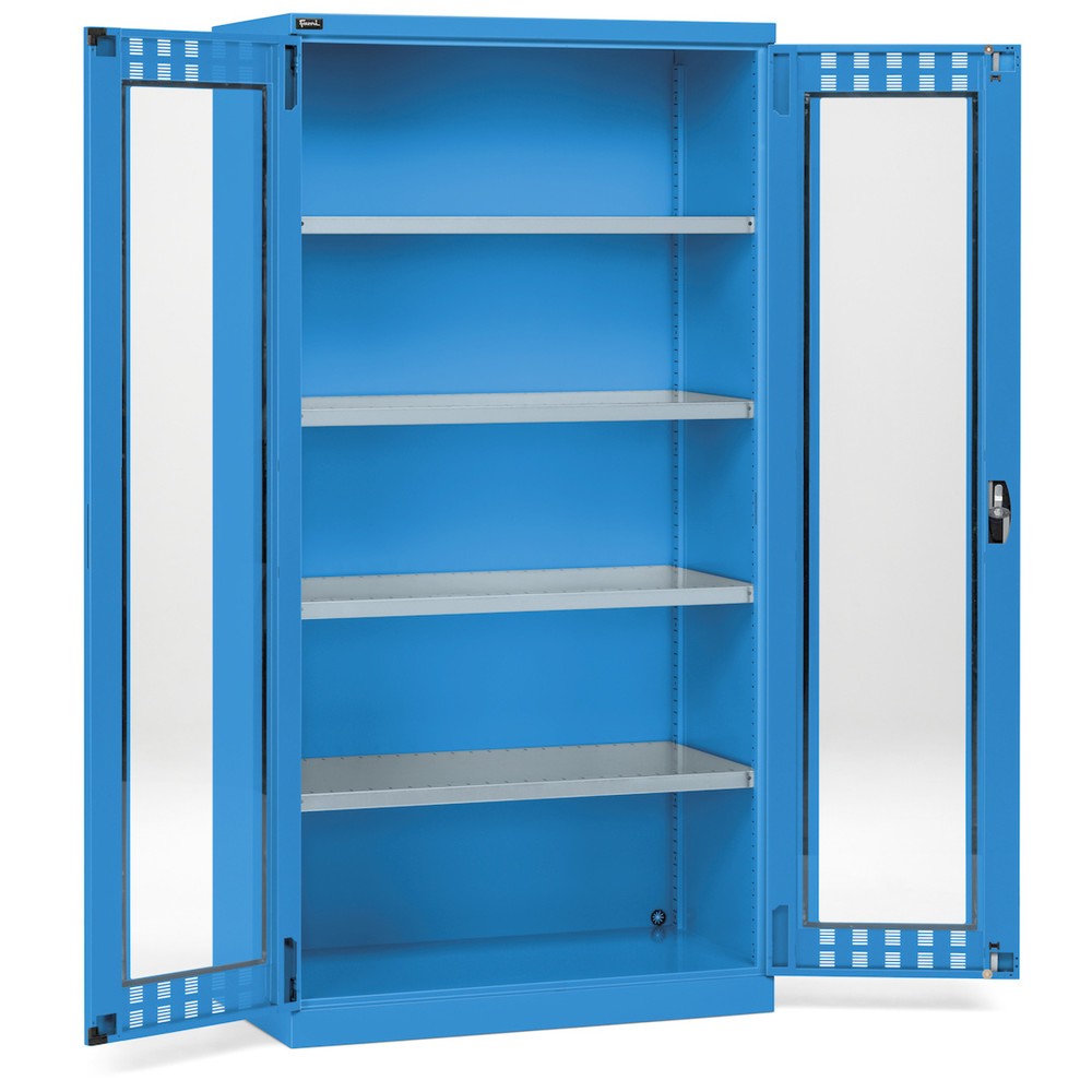 Immagine del prodotto n. 1: Armadio con ante a battente Fami PERFOM con 4 ripiani e finestre d'ispezione, AxLxP 2.000 x 1.023 x 726 mm, azzurro