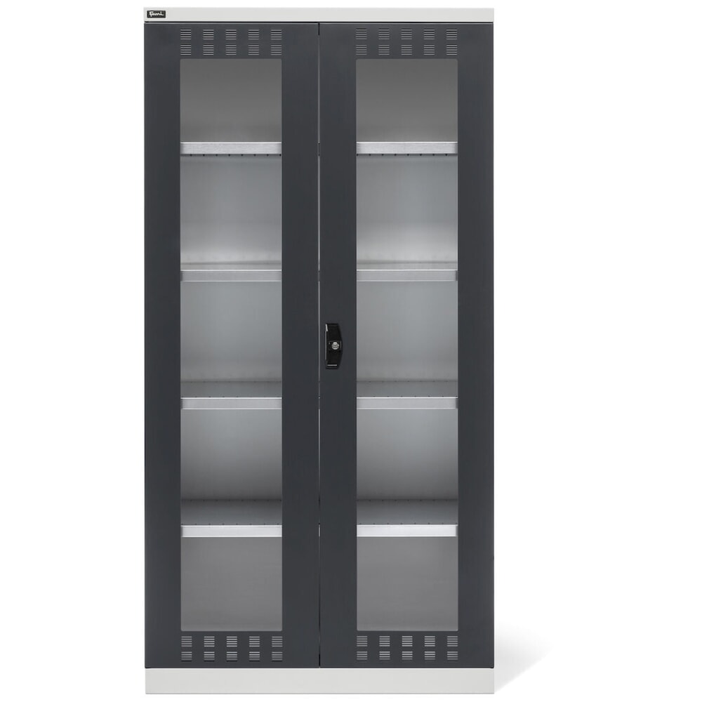 Immagine del prodotto n. 3: Armadio con ante a battente Fami PERFOM con 4 ripiani e finestre d'ispezione, AxLxP 2.000 x 1.023 x 726 mm, grigio chiaro, antracite