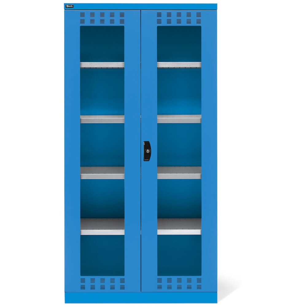 Immagine del prodotto n. 3: Armadio con ante a battente Fami PERFOM con 4 ripiani e finestre d'ispezione, AxLxP 2.000 x 1.023 x 726 mm, azzurro
