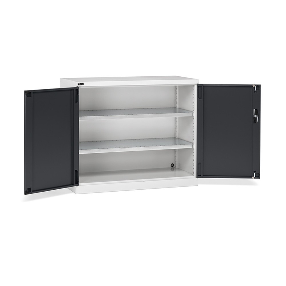 Immagine del prodotto: Armadio con ante a battente Fami PERFOM, 2 ripiani, AxLxP 1.000 x 1.193 x 555 mm, grigio chiaro, antracite