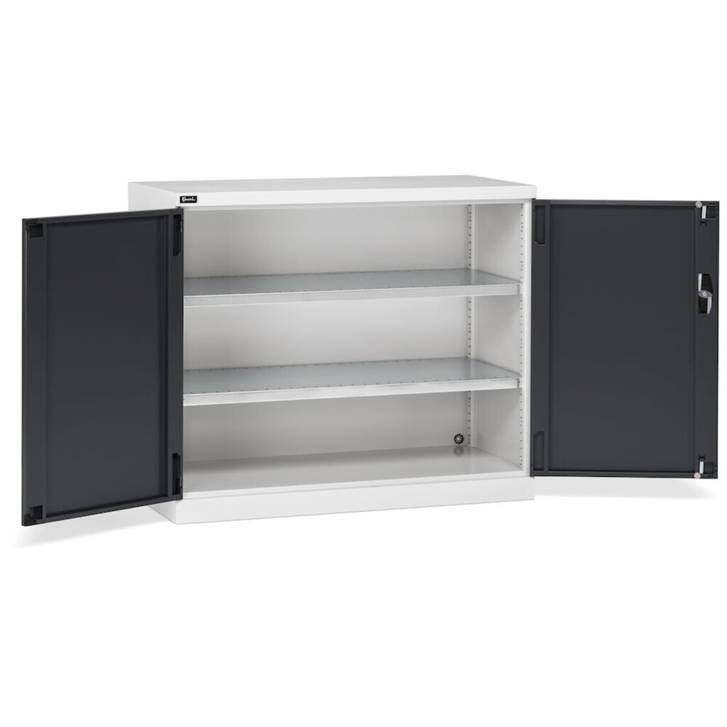 Armadio con ante a battente Fami PERFOM, 2 ripiani, AxLxP 1.000 x 1.193 x 555 mm, grigio chiaro, antracite Immagine del prodotto n. 3: Armadio con ante a battente Fami PERFOM, 2 ripiani, AxLxP 1.000 x 1.193 x 555 mm, grigio chiaro, antracite