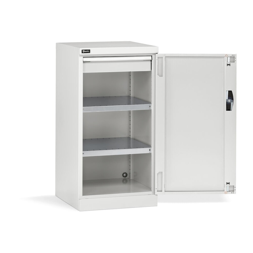 Immagine del prodotto n. 3: Armadio con ante a battente Fami PERFOM, 1 cassetto, AxLxP 1.000 x 512 x 555 mm, grigio chiaro