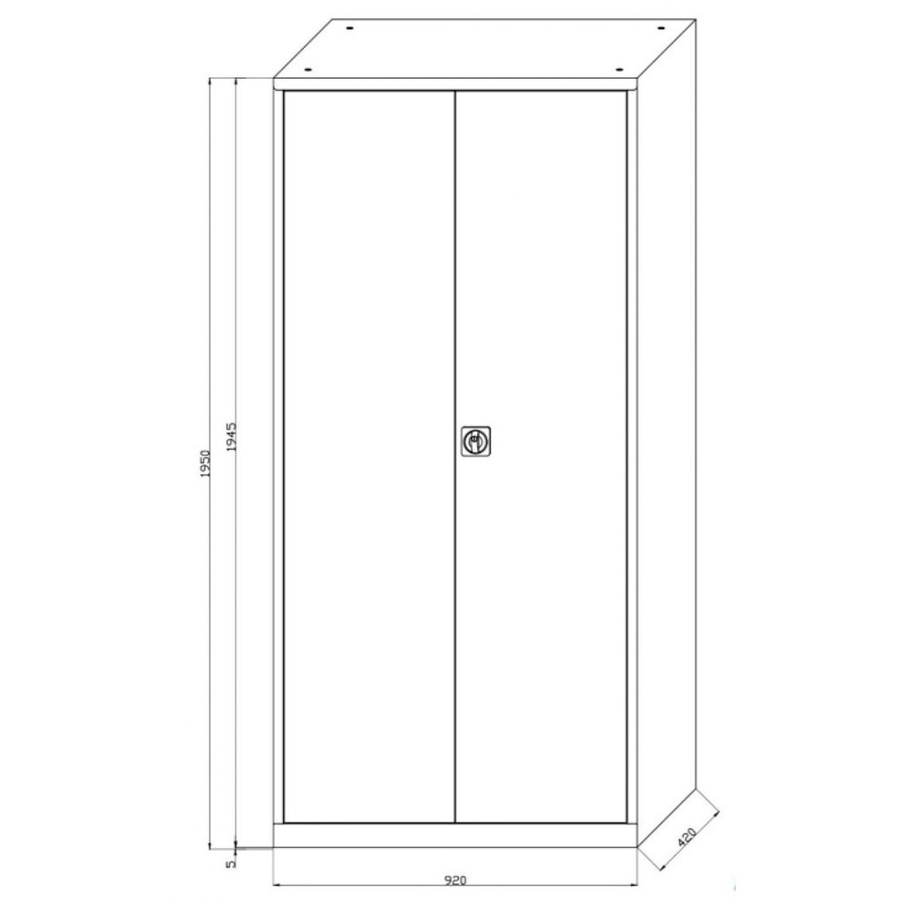 Immagine del prodotto n. 2: Armadio con ante a battente HEMMDAL HF-ST, 5 ripiani per raccoglitori, AxLxP 1.950 x 920 x 420 mm, ripiani zincati, grigio chiaro/blu genziana
