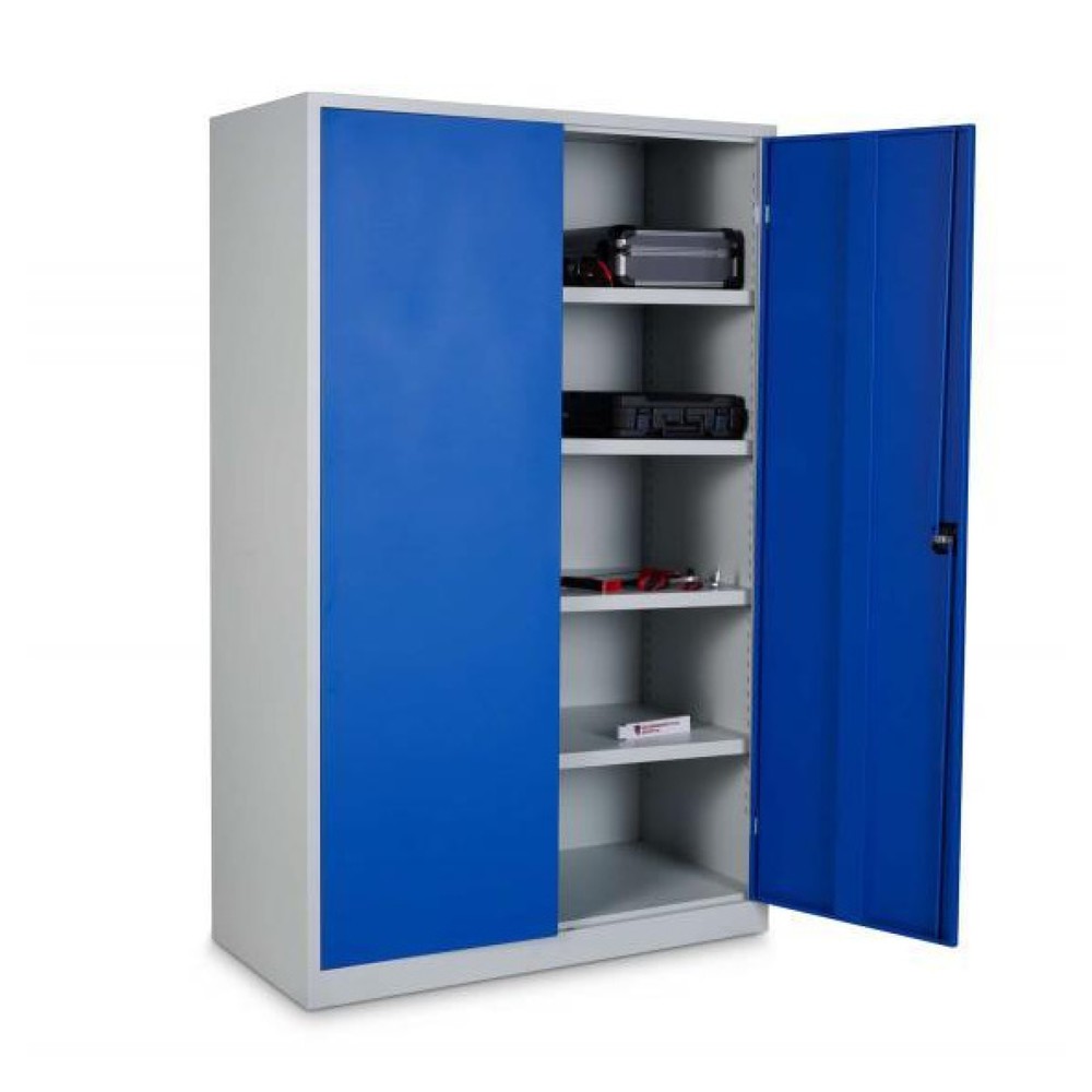 Immagine del prodotto n. 5: Armadio in acciaio HEMMDAL HS-XBT, 5 ripiani per raccoglitori, AxLxP 1.950 x 1.200 x 500 mm, ripiani verniciati a polvere, grigio chiaro/blu genziana