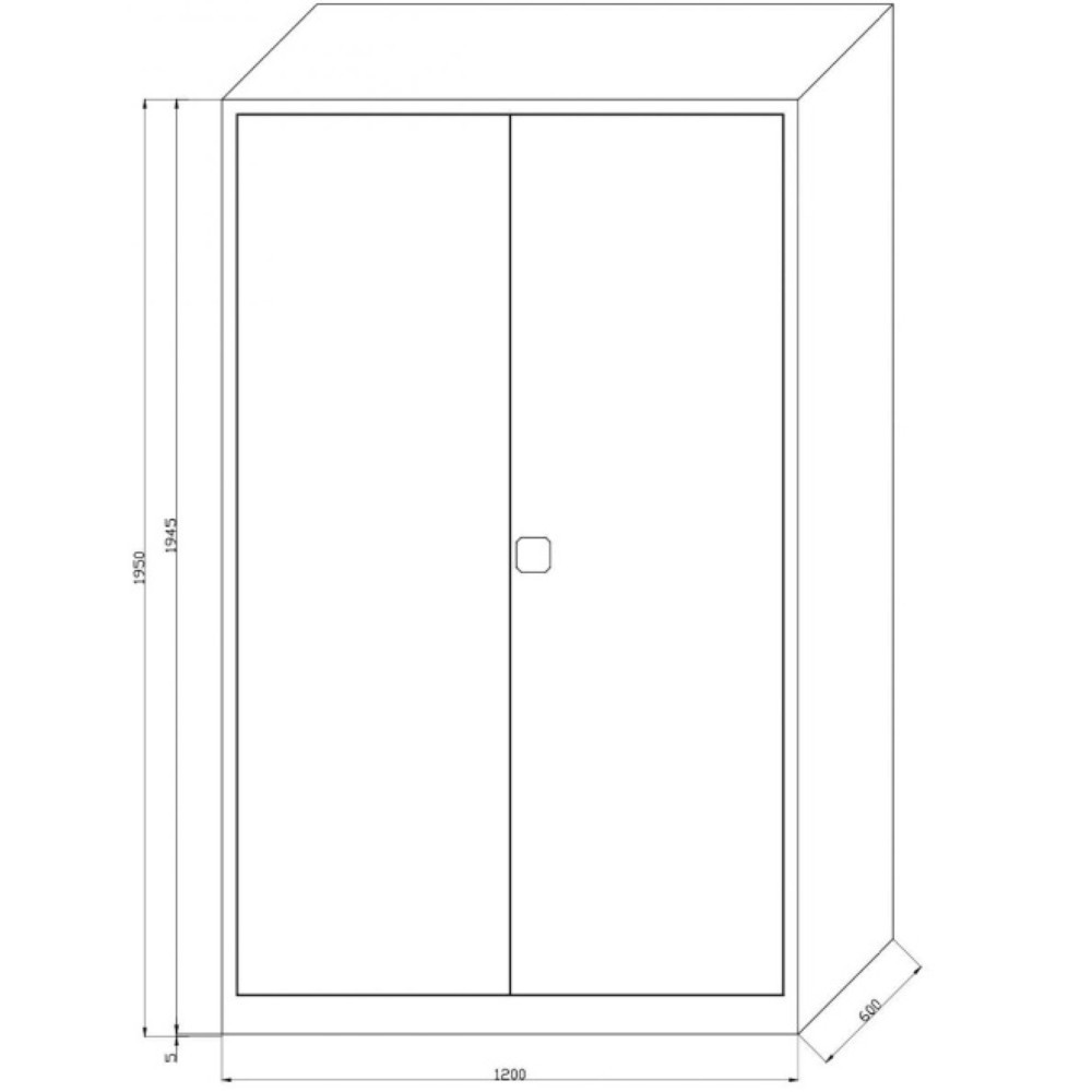 Immagine del prodotto n. 2: Armadio per officina HEMMDAL HW-XBT, serratura di sicurezza a cilindro, AxLxP 1.950 x 1.200 x 600 mm, grigio chiaro/blu genziana