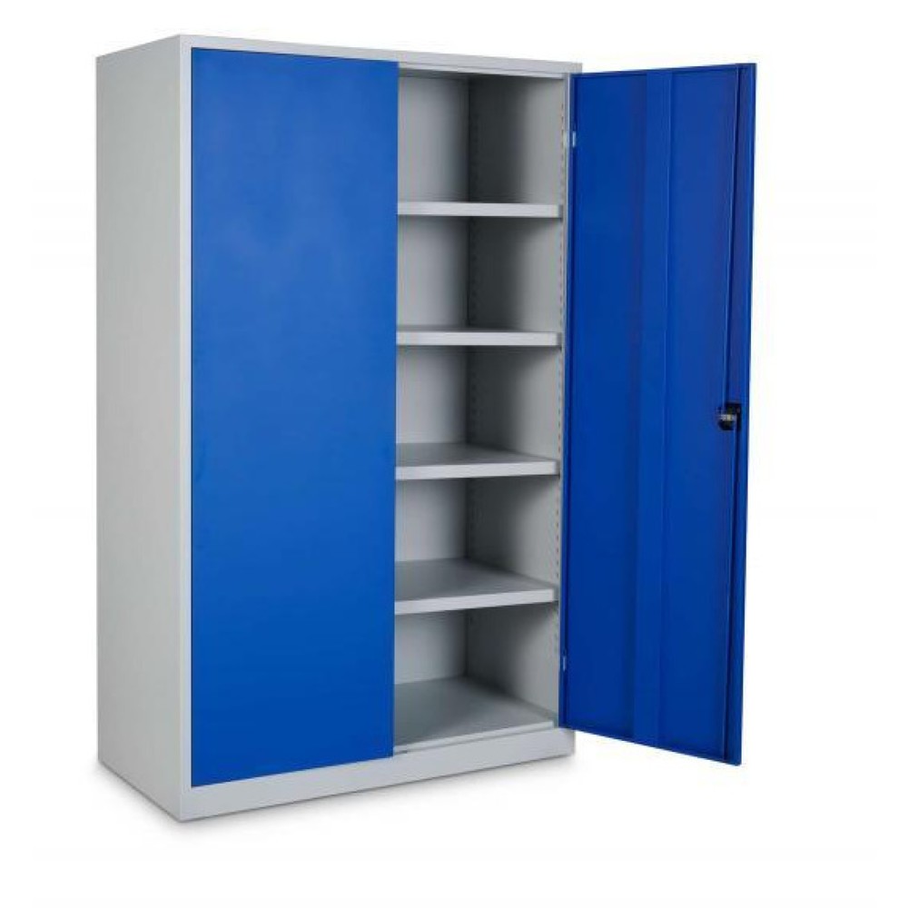 Immagine del prodotto n. 5: Armadio per officina HEMMDAL HW-XBT, serratura di sicurezza a cilindro, AxLxP 1.950 x 1.200 x 600 mm, grigio chiaro/blu genziana