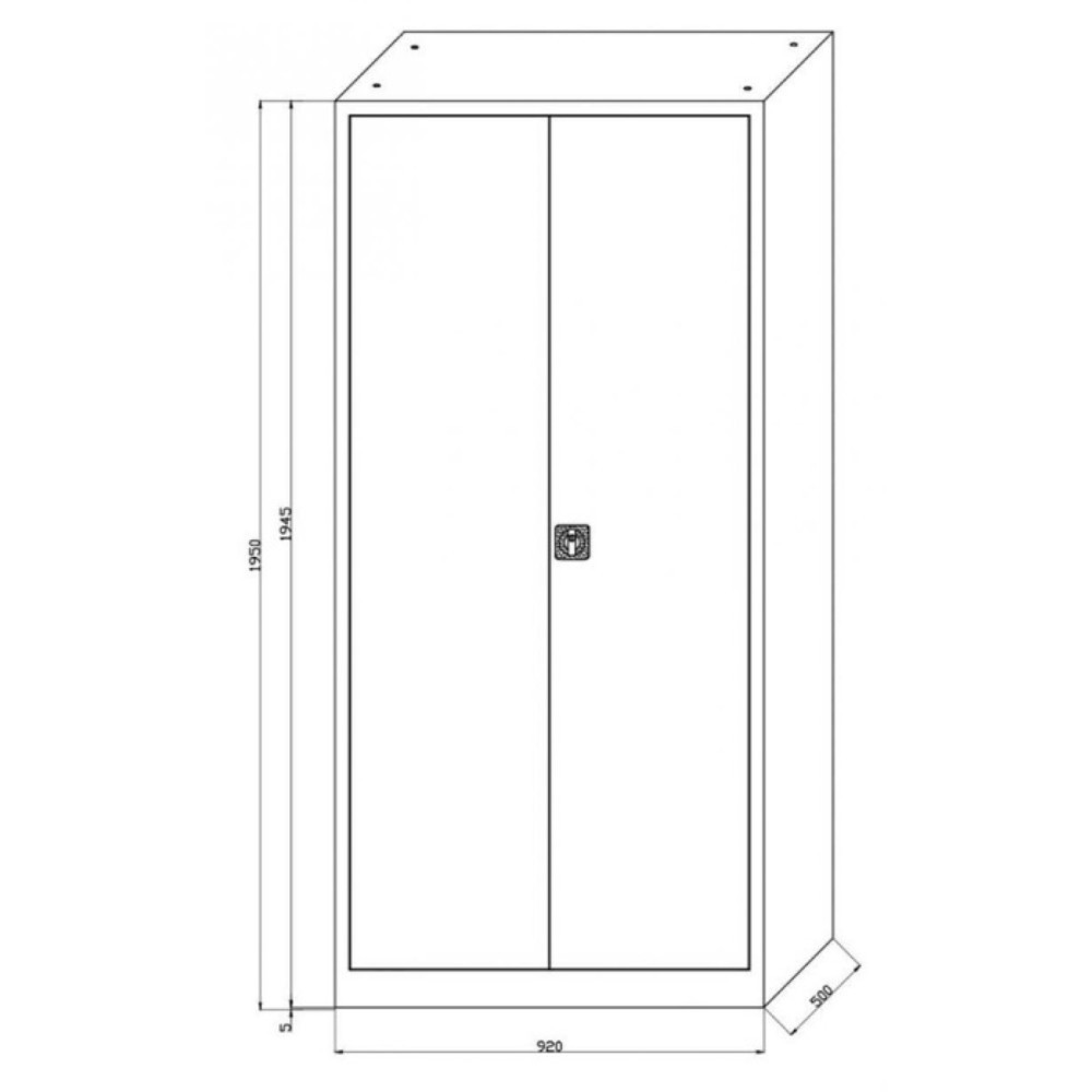 Immagine del prodotto n. 2: Armadio in acciaio HEMMDAL HS-XBT, 5 ripiani per raccoglitori, AxLxP 1.950 x 1.200 x 500 mm, ripiani verniciati a polvere, grigio chiaro