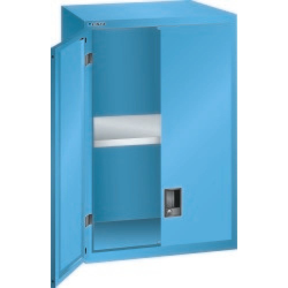 Immagine del prodotto: Armadio con ante battenti rialzato e finestra di ispezione per cassettiera LISTA, HxLxP 1.000 x 717 x 725 mm, Blu luce