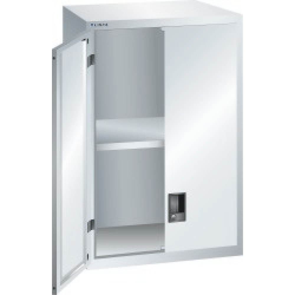 Immagine del prodotto: Armadio con ante battenti rialzato e finestra di ispezione per cassettiera LISTA, HxLxP 1.000 x 717 x 725 mm, grigio chiaro