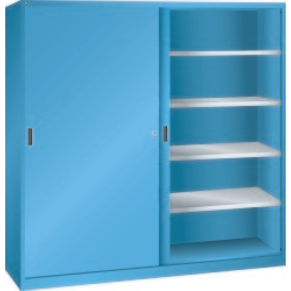 Immagine del prodotto: Armadio con ante scorrevoli, extra largo, HxLxP 1.950 x 2.000 x 400 mm, Blu capri, Blu capri