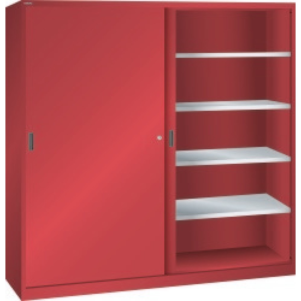 Immagine del prodotto: Armadio con ante scorrevoli, extra largo, HxLxP 1.950 x 2.000 x 500 mm, Rosso rubino, Rosso rubino