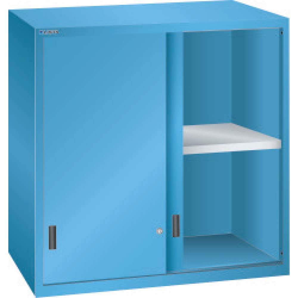 Immagine del prodotto: Armadio con ante scorrevoli rialzato per armadio da ufficio LISTA, AxLxP 1.000 x 1.023 x 725 mm, azzurro