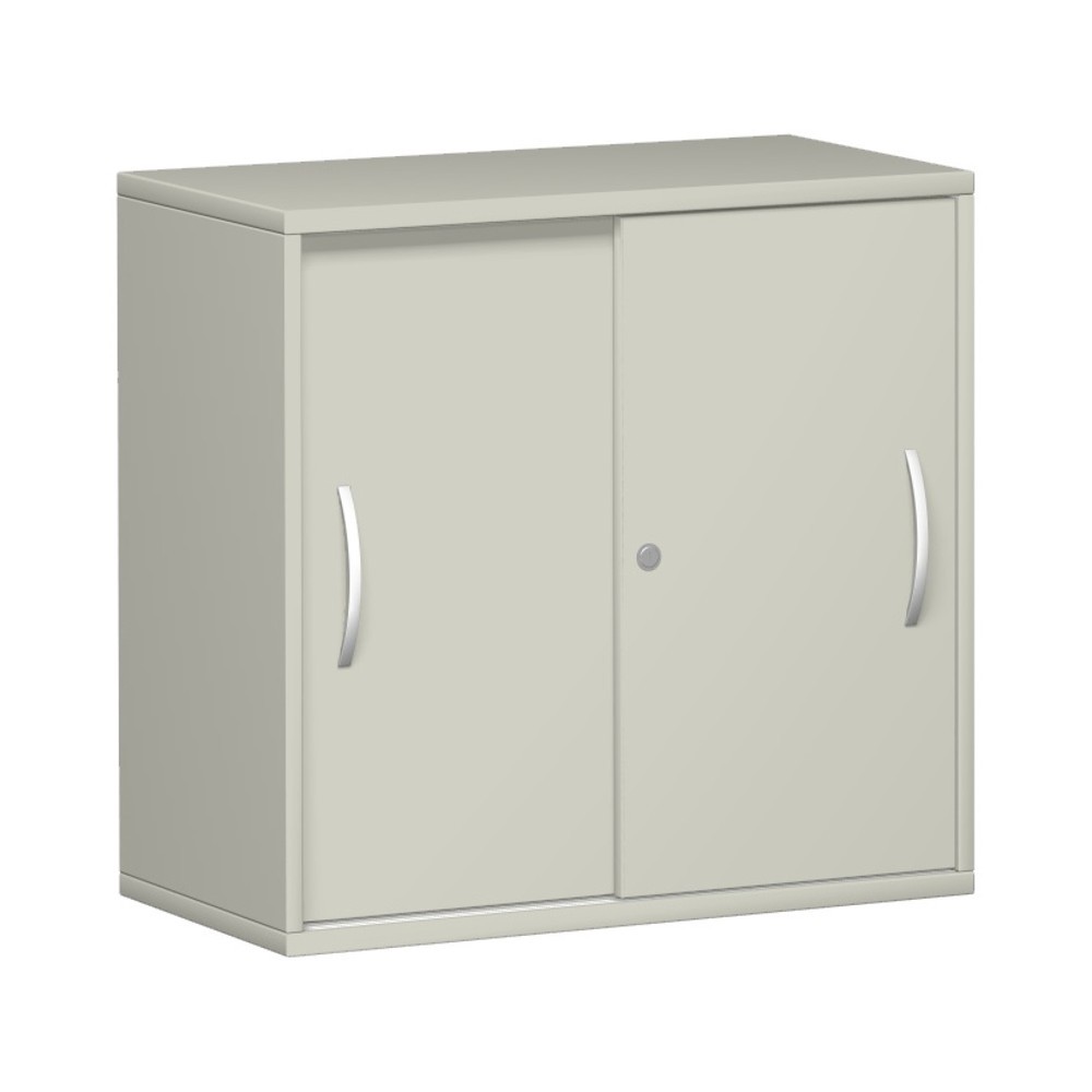Immagine del prodotto: Armadio con ante scorrevoli Profi, 2 ripiani per registratori, larghezza 800 mm, grigio chiaro