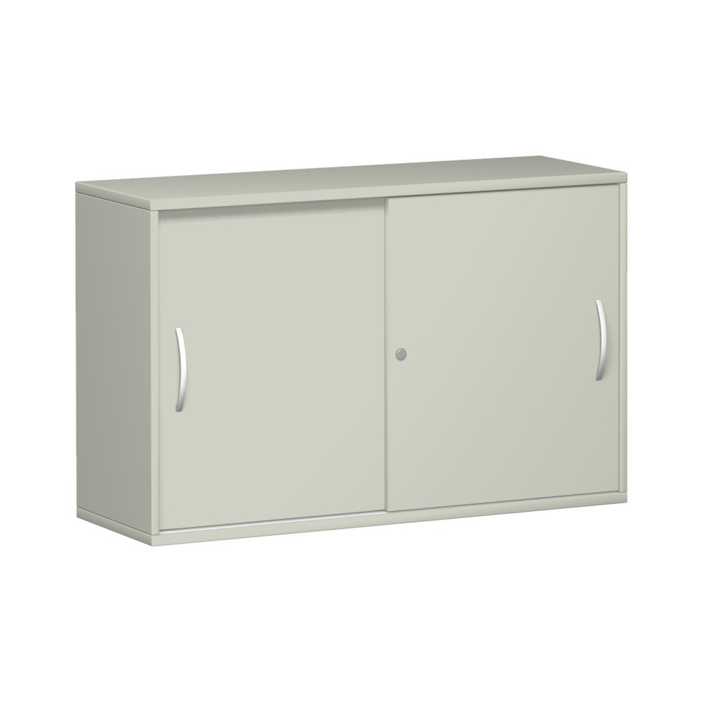 Immagine del prodotto: Armadio con ante scorrevoli Profi, 2 ripiani per registratori, larghezza 1.200 mm, grigio chiaro
