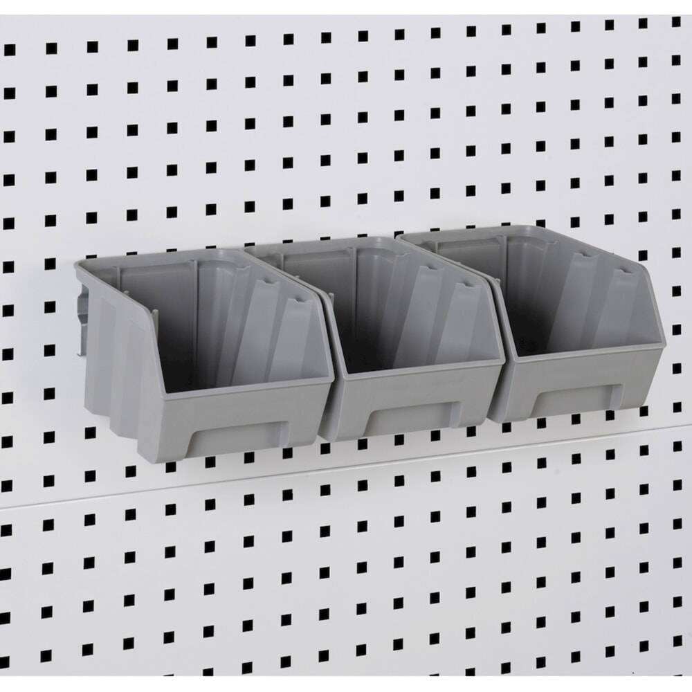 Immagine del prodotto n. 6: Armadio da officina Fami PERFOM, 4 ripiani forati, 3 cassetti, piastre forate per anta, contenitori a bocca di lupo, AxLxP 2.000 x 1.023 x 726 mm, azzurro