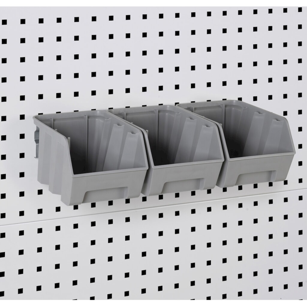 Armadio da officina Fami PERFOM, 3 cassetti, piastre forate, contenitore a bocca di lupo, AxLxP 2.000 x 1.023 x 726 mm, grigio chiaro, antracite Immagine del prodotto n. 4: Armadio da officina Fami PERFOM, 3 cassetti, piastre forate, contenitore a bocca di lupo, AxLxP 2.000 x 1.023 x 726 mm, grigio chiaro, antracite