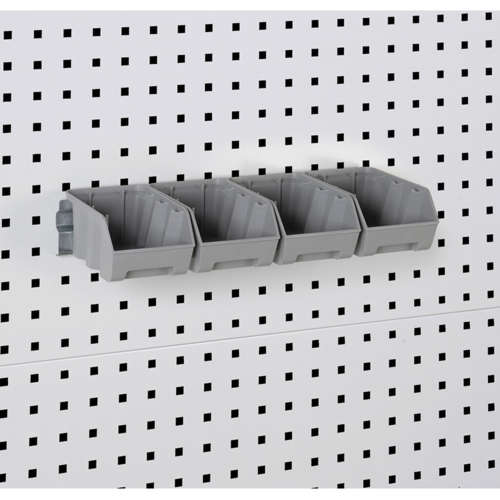 Immagine del prodotto n. 5: Armadio da officina Fami PERFOM, 3 cassetti, piastre forate, contenitore a bocca di lupo, AxLxP 2.000 x 1.023 x 726 mm, grigio chiaro, antracite