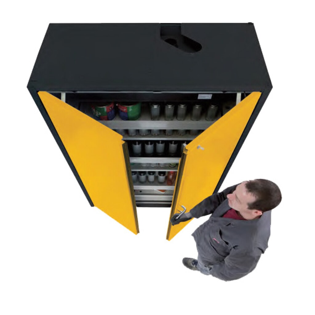 Immagine del prodotto n. 8: Armadio antincendio asecos® Q-PEGASUS/Tipo 90, 6 vaschette estraibili, AxLxP 1.953 x 599 x 615 mm, giallo oro