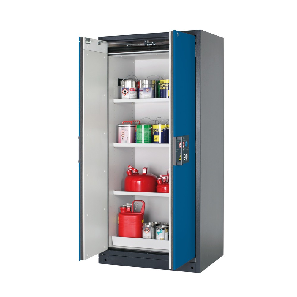 Immagine del prodotto n. 1: Armadio antincendio asecos® Q-PEGASUS/Tipo 90, 3 ripiani, AxLxP 1.953 x 893 x 615 mm, blu genziana