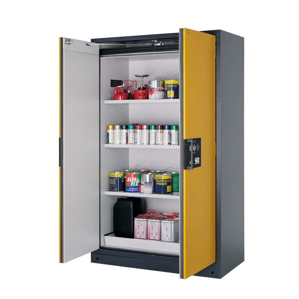 Immagine del prodotto: Armadio antincendio asecos® Q-PEGASUS/Tipo 90, 3 ripiani, AxLxP 1.953 x 1.193 x 615 mm, giallo oro