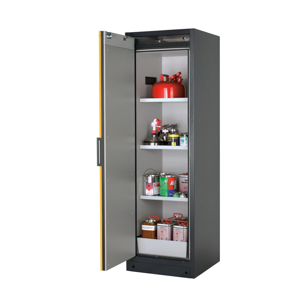 Armadio antincendio asecos® Q-PEGASUS/Tipo 90, 3 ripiani, AxLxP 1.953 x 599 x 615 mm, giallo oro Immagine del prodotto: Armadio antincendio asecos® Q-PEGASUS/Tipo 90, 3 ripiani, AxLxP 1.953 x 599 x 615 mm, giallo oro