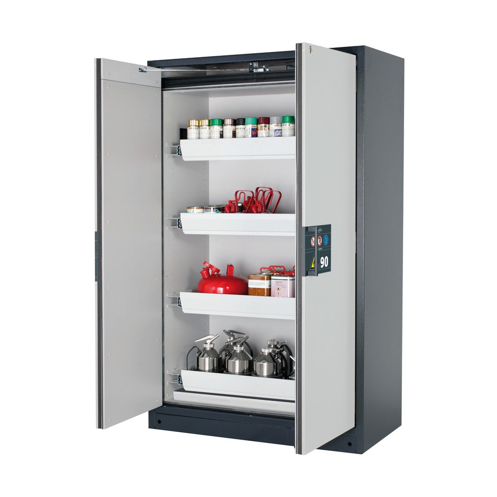 Immagine del prodotto: Armadio di sicurezza asecos® Q-PEGASUS/Tipo 90, 4 vaschette estraibili, AxLxP 1.953 x 1.193 x 615 mm, grigio chiaro