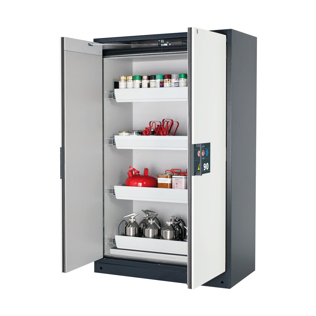 Immagine del prodotto: Armadio antincendio asecos® Q-PEGASUS/Tipo 90, 4 vaschette estraibili, AxLxP 1.953 x 1.193 x 615 mm, bianco puro