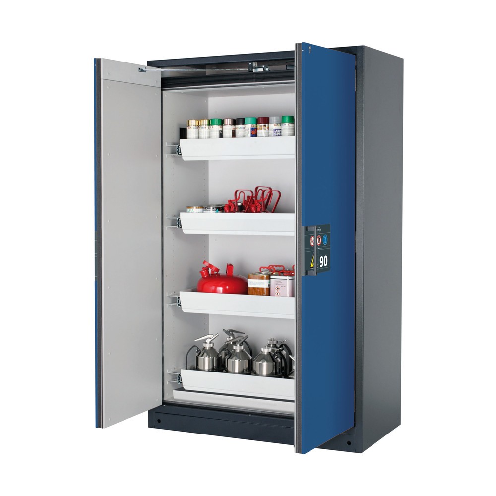 Immagine del prodotto n. 1: Armadio di sicurezza asecos® Q-PEGASUS/Tipo 90, 4 vaschette estraibili, AxLxP 1.953 x 1.193 x 615 mm, Blu genziana