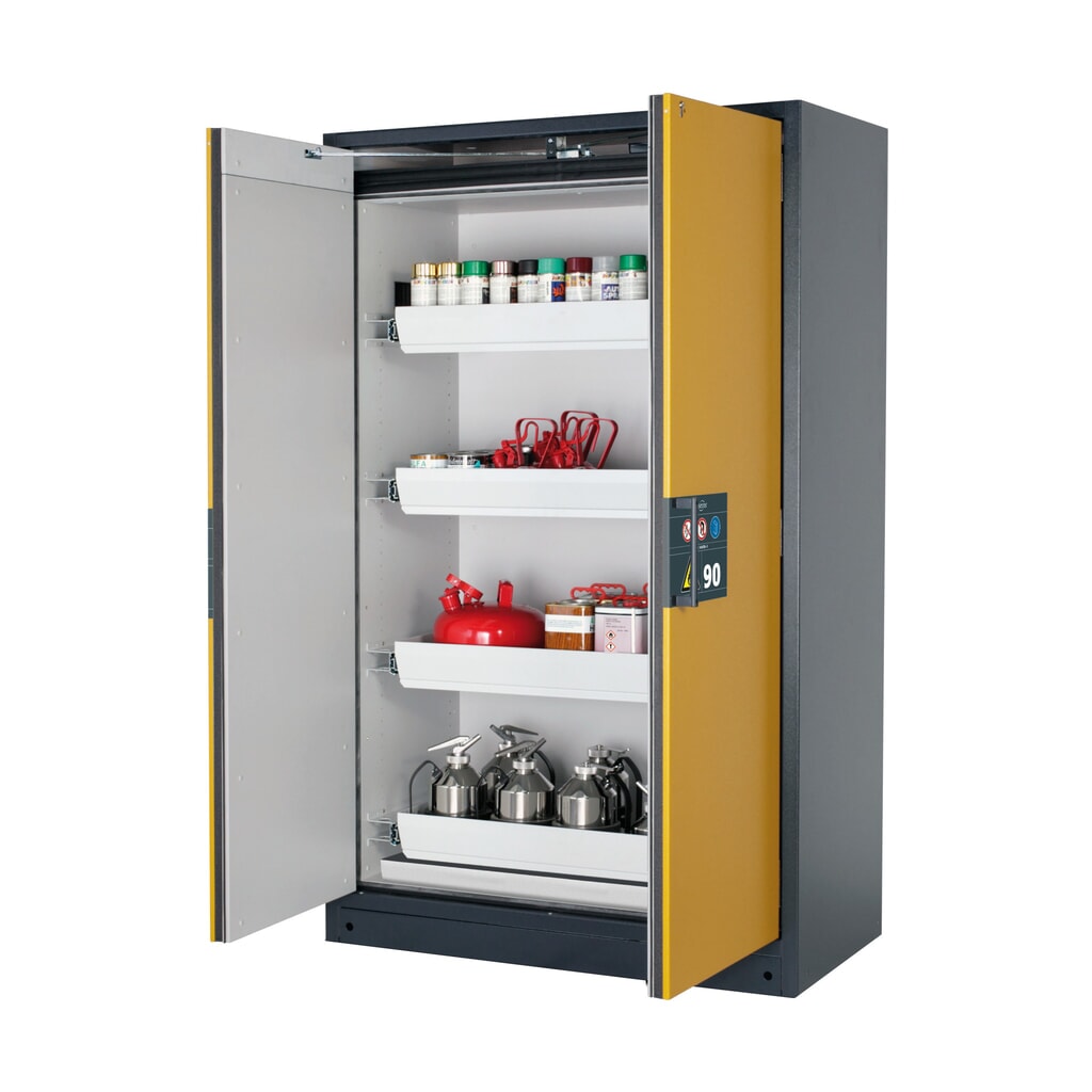 Immagine del prodotto: Armadio antincendio asecos® Q-PEGASUS/Tipo 90, 4 vaschette estraibili, AxLxP 1.953 x 1.193 x 615 mm, giallo oro
