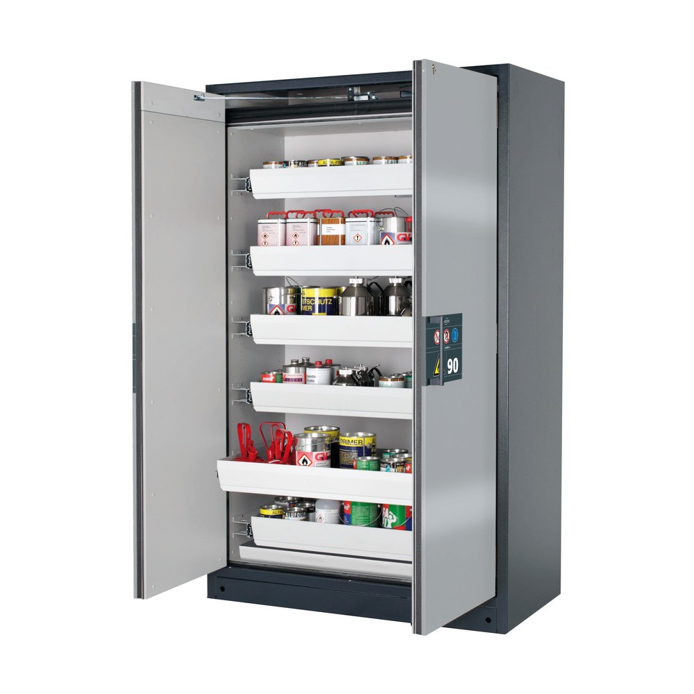 Immagine del prodotto n. 1: Armadio di sicurezza asecos® Q-PEGASUS/Tipo 90, 6 vaschette estraibili, AxLxP 1.953 x 1.193 x 615 mm, bianco alluminio