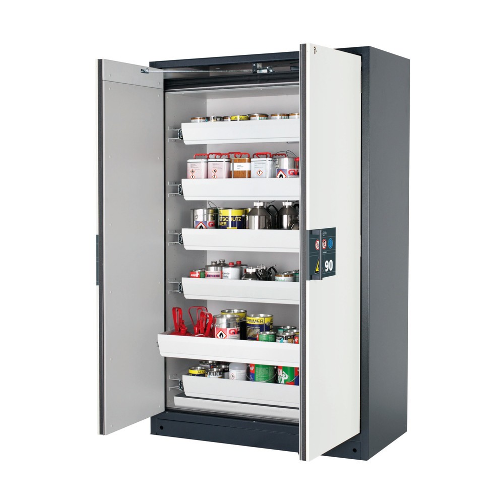 Immagine del prodotto: Armadio di sicurezza asecos® Q-PEGASUS/Tipo 90, 6 vaschette estraibili, AxLxP 1.953 x 1.193 x 615 mm, bianco puro