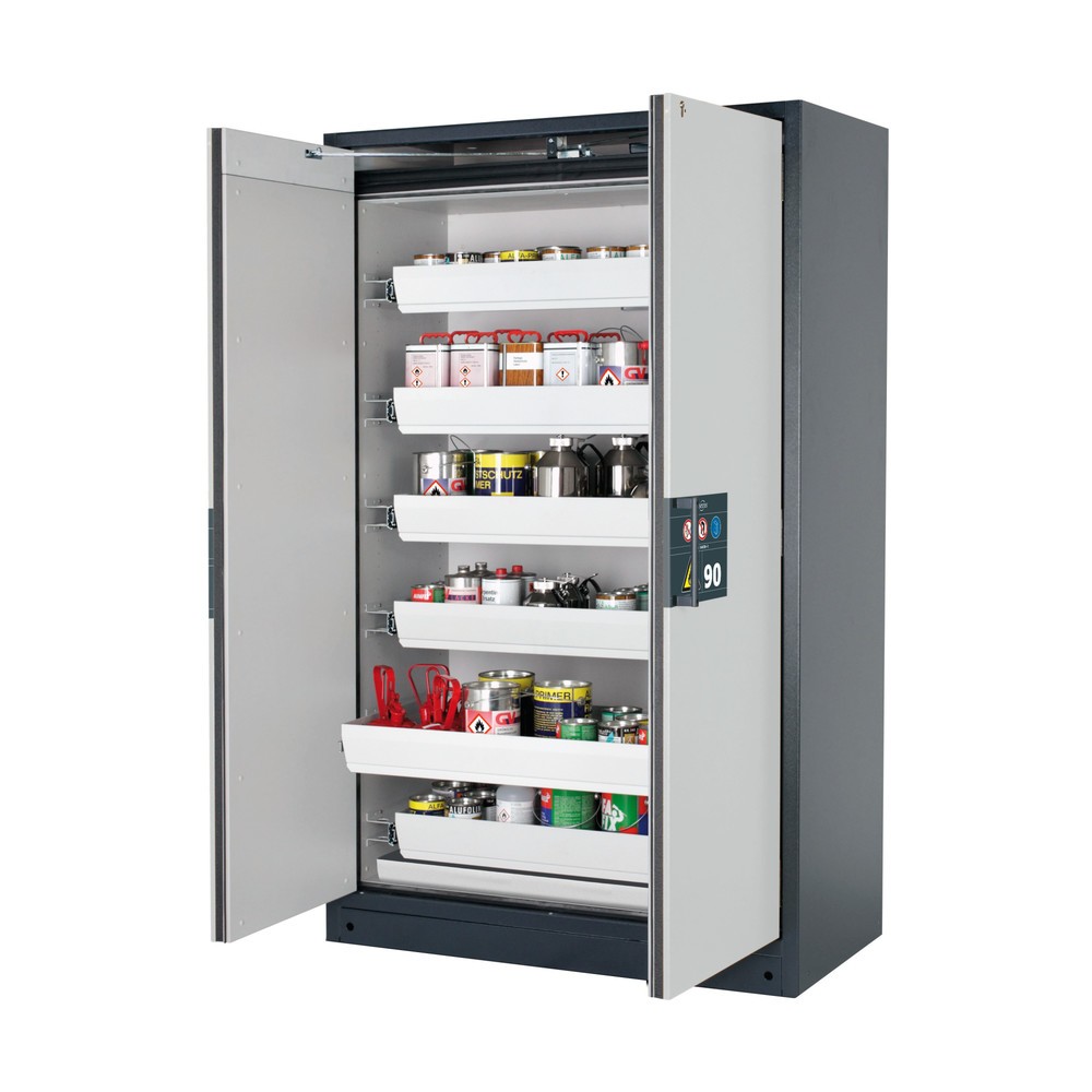 Immagine del prodotto: Armadio di sicurezza asecos® Q-PEGASUS/Tipo 90, 6 vaschette estraibili, AxLxP 1.953 x 1.193 x 615 mm, grigio chiaro