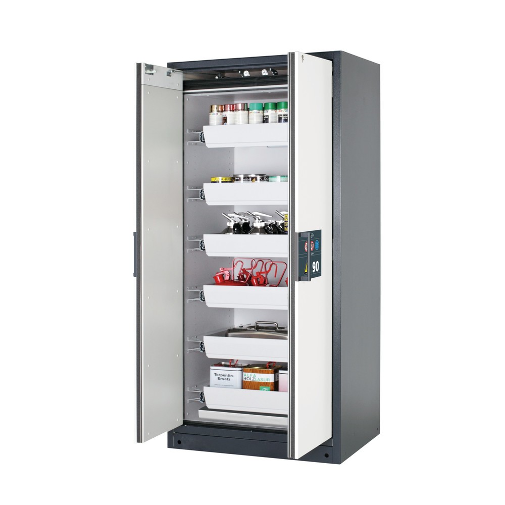 Immagine del prodotto: Armadio di sicurezza asecos® Q-PEGASUS/Tipo 90, 6 vaschette estraibili, AxLxP 1.953 x 893 x 615 mm, bianco puro