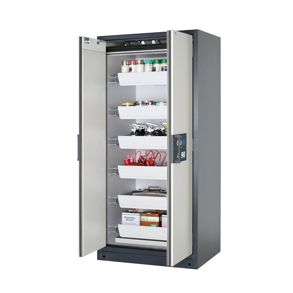 Immagine del prodotto: Armadio di sicurezza asecos® Q-PEGASUS/Tipo 90, 6 vaschette estraibili, AxLxP 1.953 x 893 x 615 mm, grigio chiaro