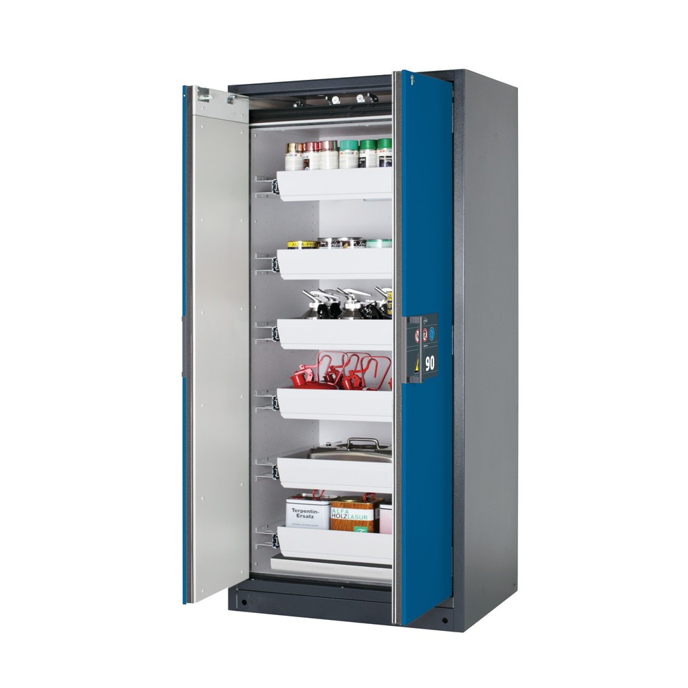 Immagine del prodotto n. 1: Armadio di sicurezza asecos® Q-PEGASUS/Tipo 90, 6 vaschette estraibili, AxLxP 1.953 x 893 x 615 mm, Blu genziana