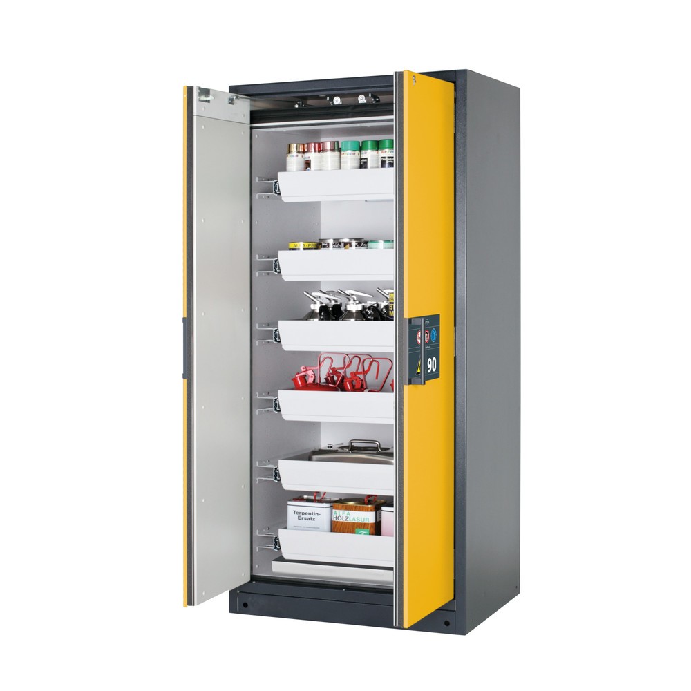 Immagine del prodotto: Armadio di sicurezza asecos® Q-PEGASUS/Tipo 90, 6 vaschette estraibili, AxLxP 1.953 x 893 x 615 mm, Giallo oro