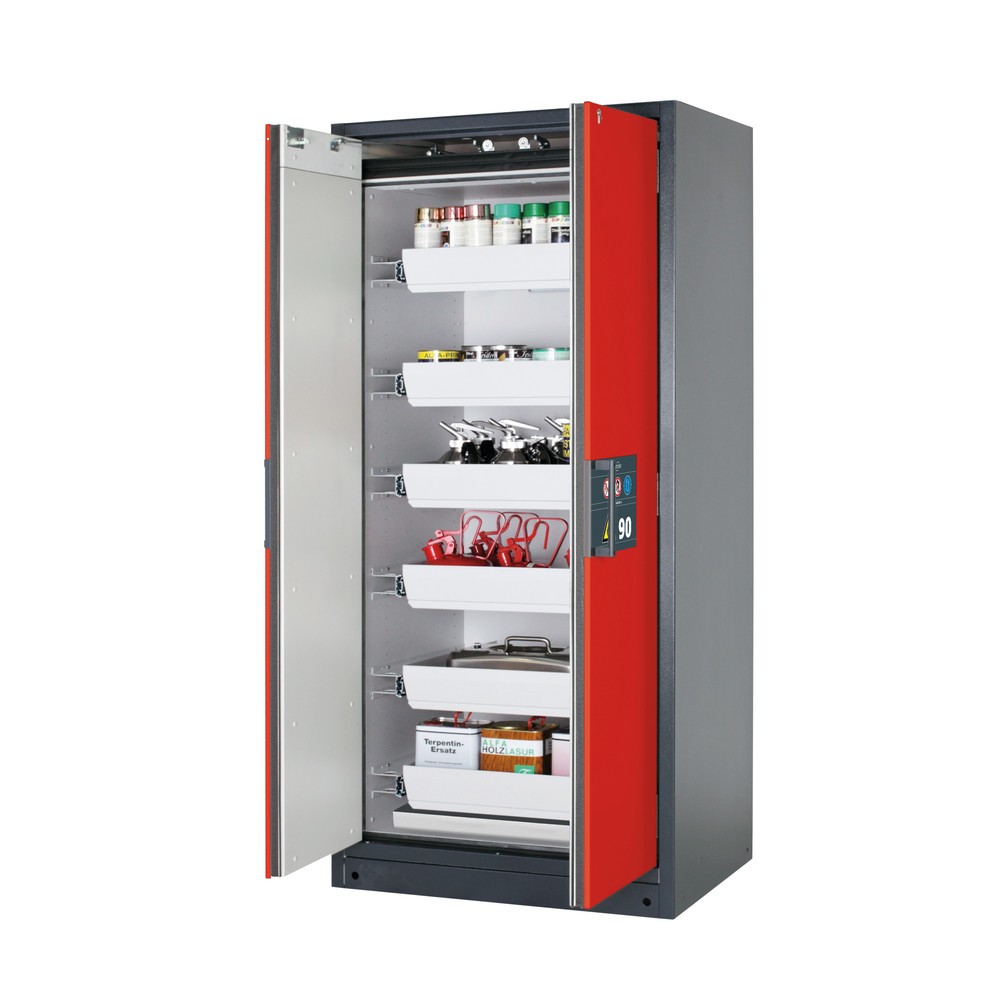 Immagine del prodotto: Armadio di sicurezza asecos® Q-PEGASUS/Tipo 90, 6 vaschette estraibili, AxLxP 1.953 x 893 x 615 mm, Rosso traffico