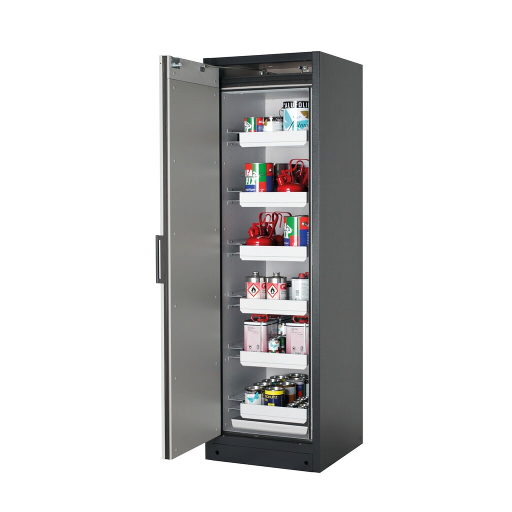 Armadio antincendio asecos® Q-PEGASUS/Tipo 90, 6 vaschette estraibili, AxLxP 1.953 x 599 x 615 mm, grigio chiaro Immagine del prodotto: Armadio antincendio asecos® Q-PEGASUS/Tipo 90, 6 vaschette estraibili, AxLxP 1.953 x 599 x 615 mm, grigio chiaro