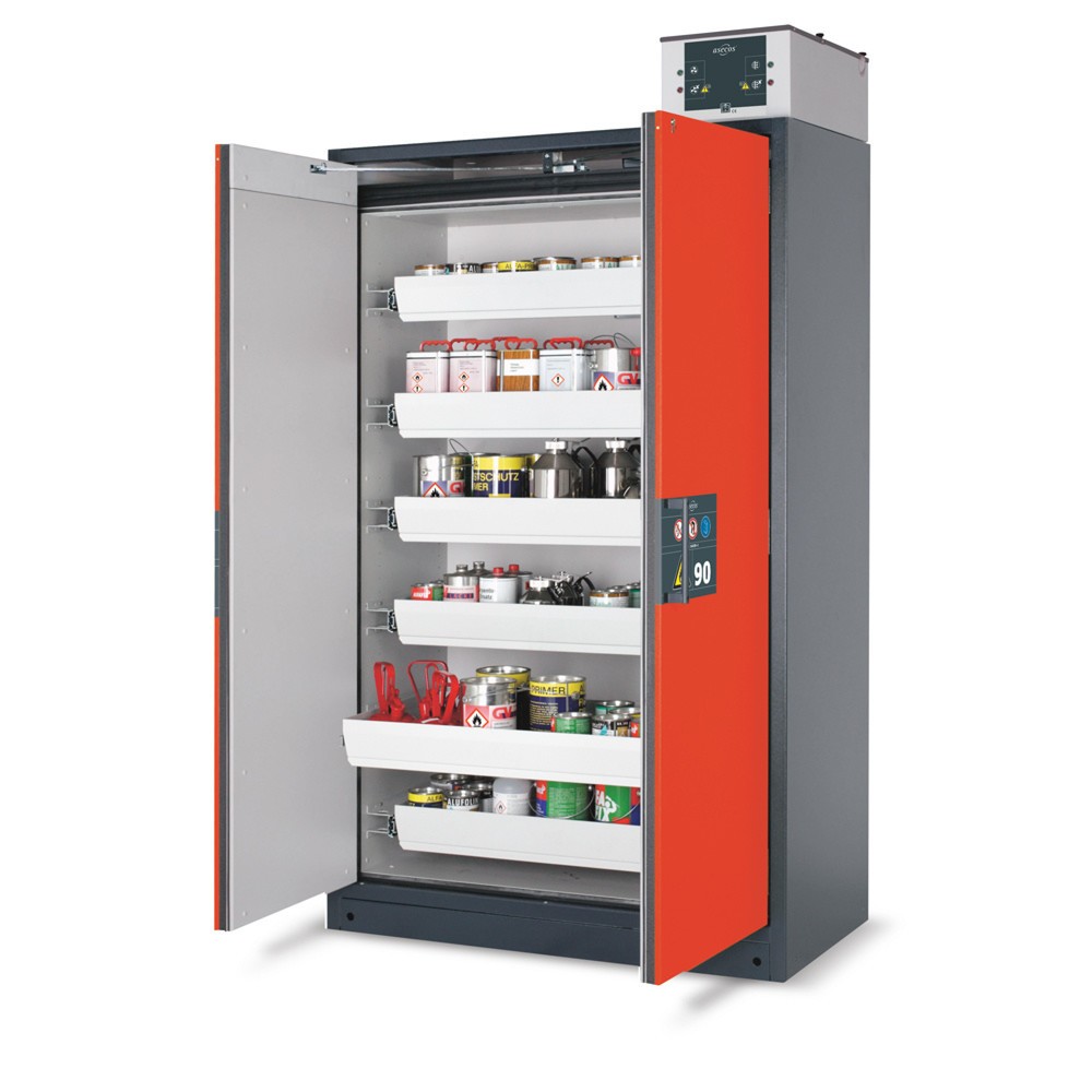 Immagine del prodotto n. 1: Armadio di sicurezza asecos® Q-PEGASUS/Tipo 90, 4 vaschette estraibili, AxLxP 1.953 x 599 x 615 mm, Blu genziana