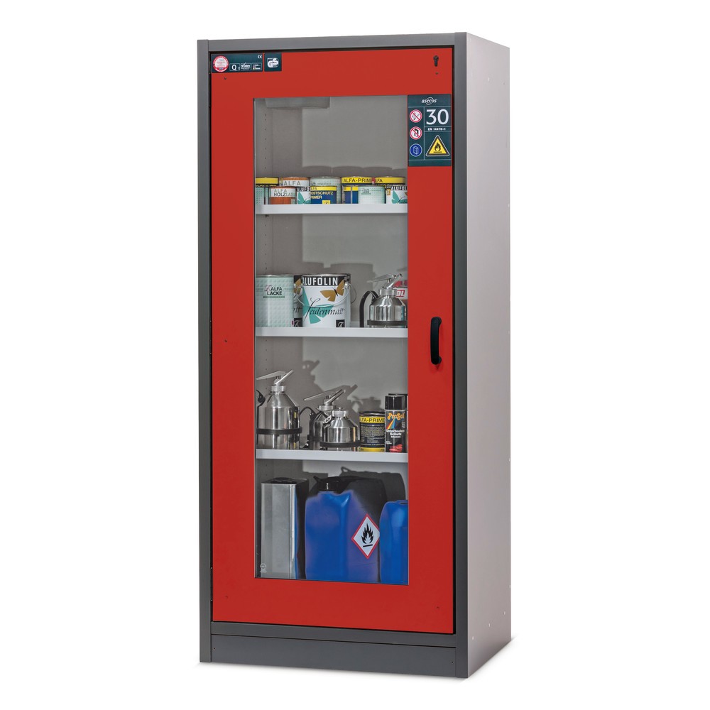 Immagine del prodotto n. 3: Armadio di sicurezza asecos® modello 30 con anta in vetro, HxLxP 1.947 x 864 x 620 mm, grigio antracite/grigio chiaro